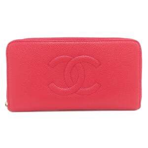 CHANEL Authentic Pink Logo Wallet